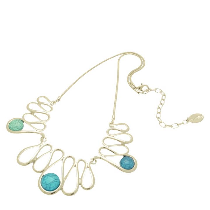 Colar em Espiral Azul e Menta por atacado de Miss Milly Limited