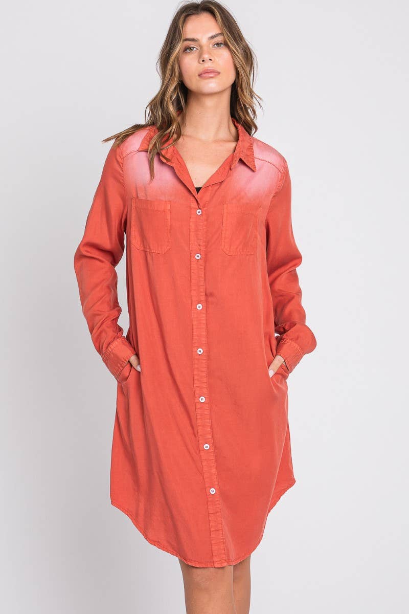 ZiA Apparel - Wholesale Dress - Women's - Washed Shirts Denim Dress 6
