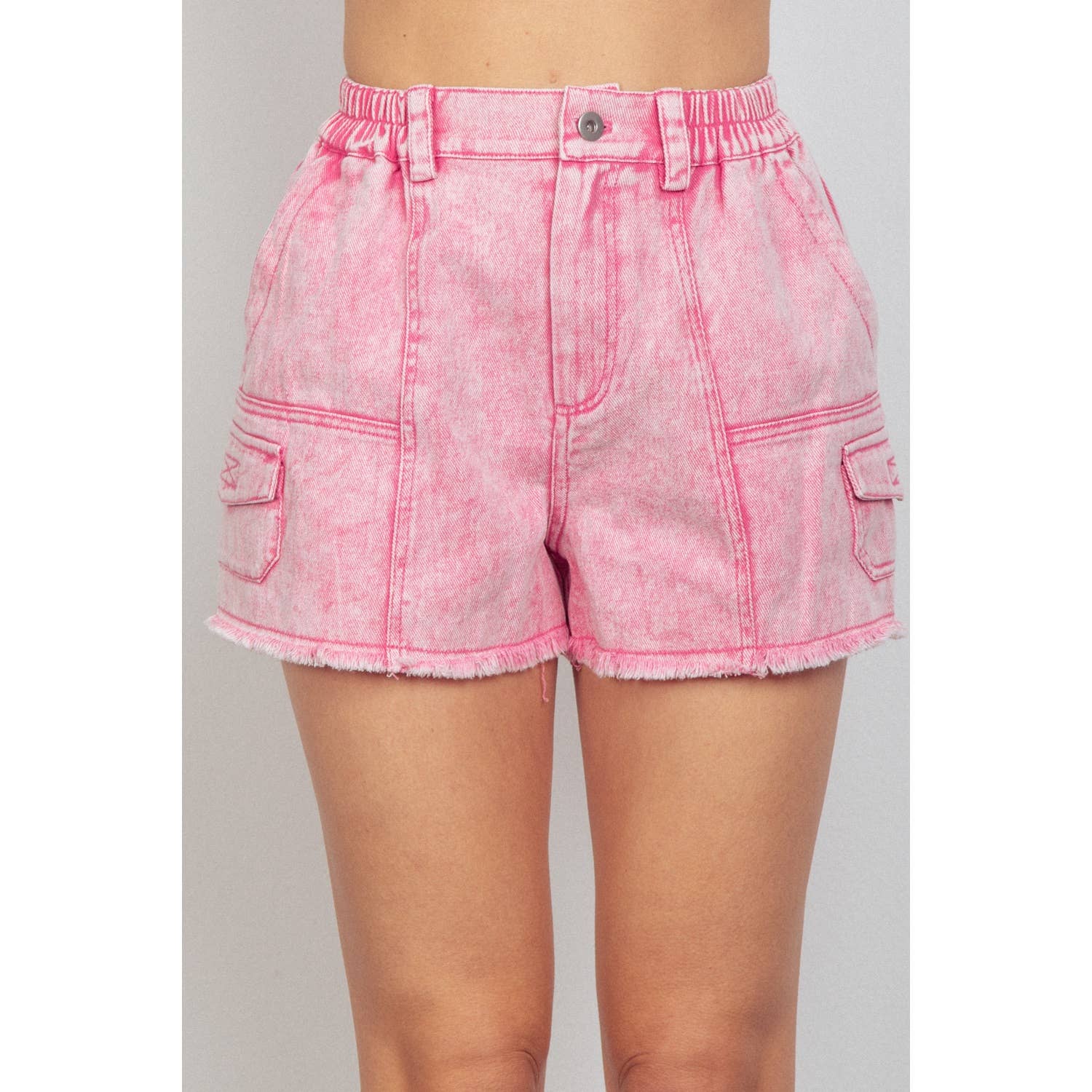 Apolline – wholesale Shorts – Women’s – Washed Cotton Twill Denim Cargo Shorts8