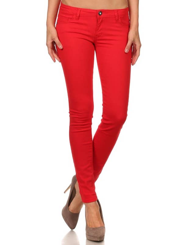 Bagel - Vente Jean – femme - Pantalon skinny taille mi-haute uni11