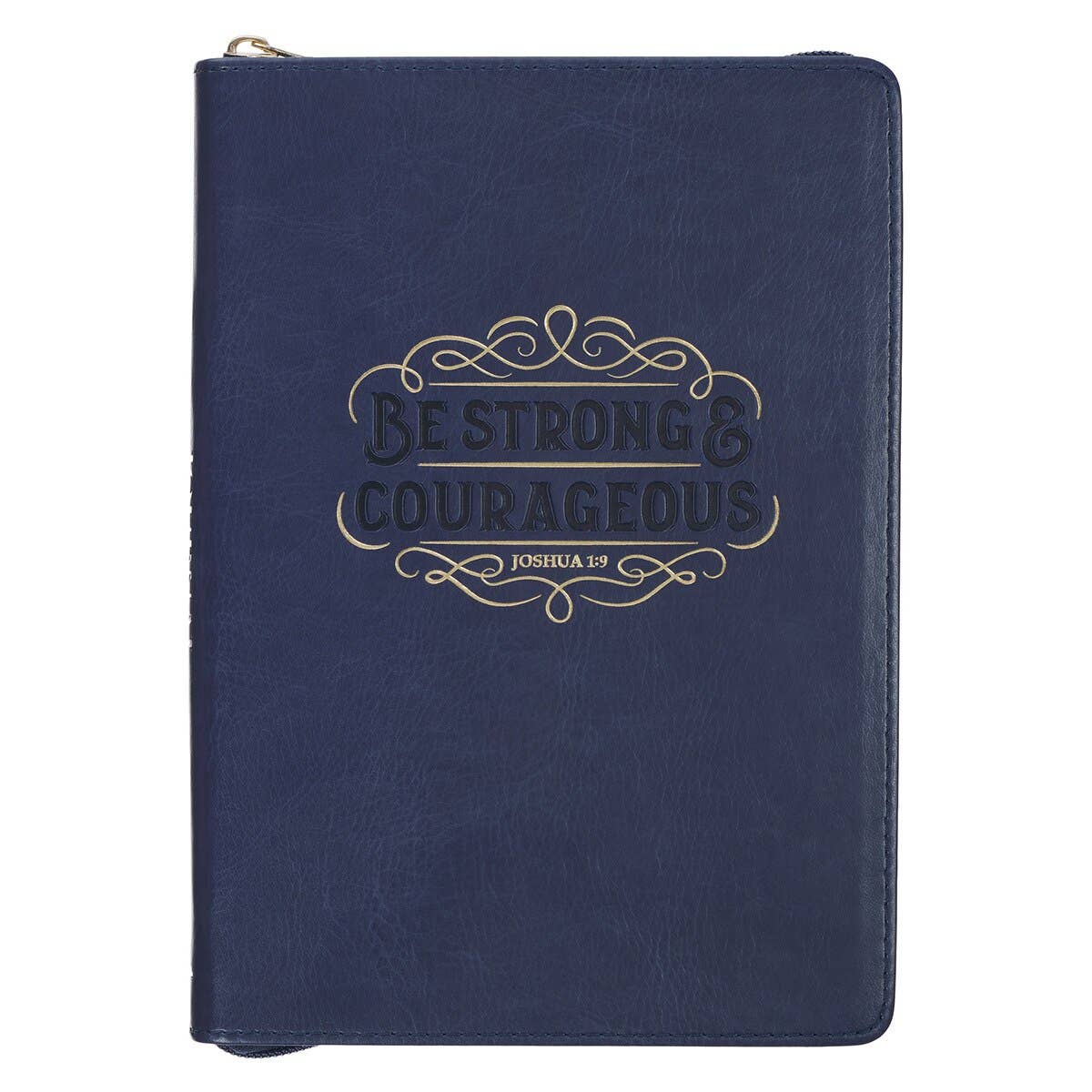 Christian Art Gifts - Vente Journal intime - Journal Classique Zip Marine Sois Fort & Courageux Josué 1:90