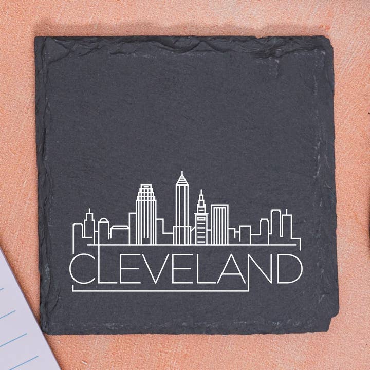 Cleveland OH Skyline - UV Printed Coasters for wholesale by Blue Ridge Mountain Gifts