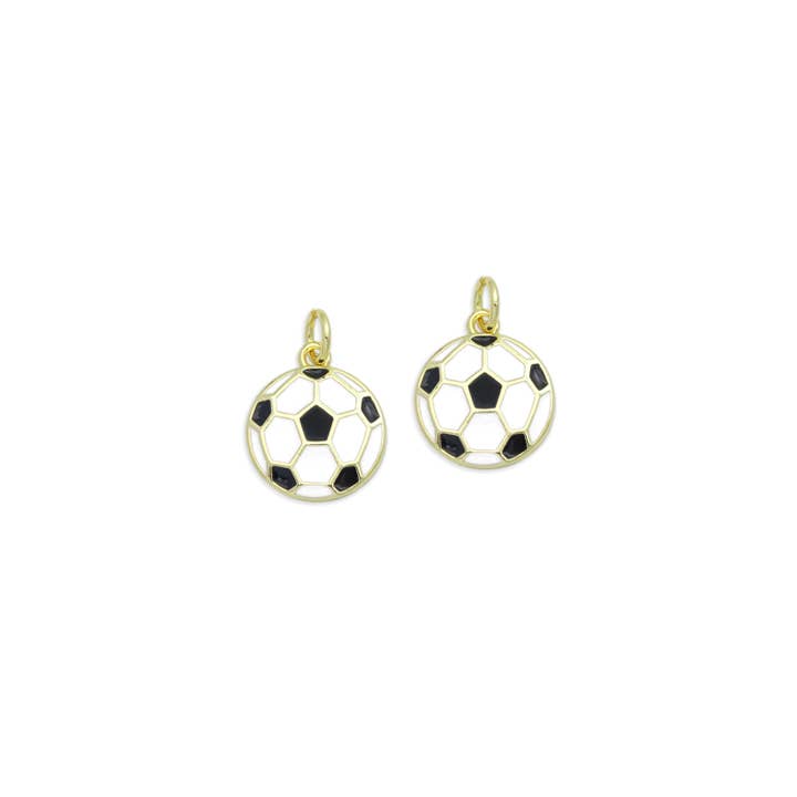 White Black Enamel Soccer Ball Charm Pendant,Sku#LX853 and other Purchase Wholesale soccer ball charms. Free Returns & Net 60 Terms on Faire trending on Faire.