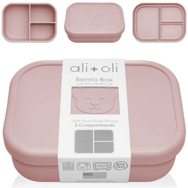 Ali+Oli - Wholesale Lunch Bag/Box - Kids - Ali+Oli Leakproof Silicone Bento Box (Rose) Back to School