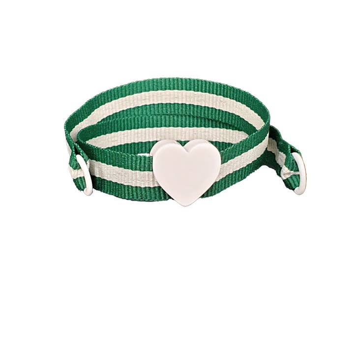 GRØN/CREME HVID HJERTE ARMBÅND for engroshandel hos Smartever Srl