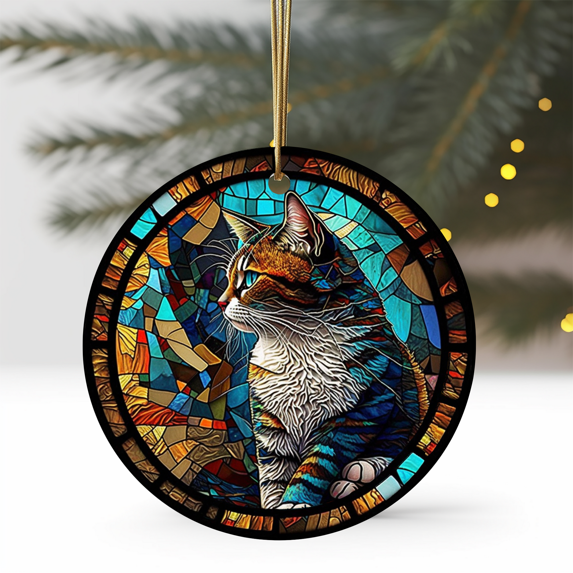 Fernville Creations - Wholesale Ornament - Cat Ornament, Cat Lover Gift, Printed Stained Glass Image7