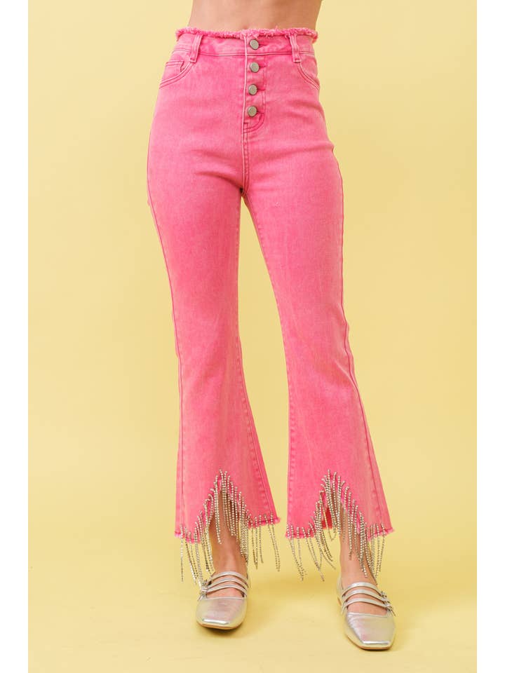 Blue B - Wholesale Jeans - Women's - 1365P - RHINESTONE FRINGE DENIM PANTS10