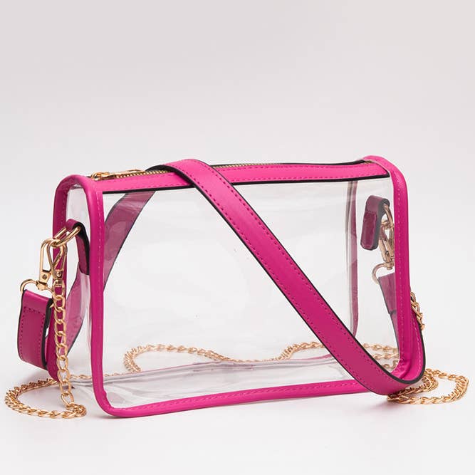 Hana - Wholesale Crossbody Bag - Women's - Clear Rectangle Stadium Concert Crossbody Bag