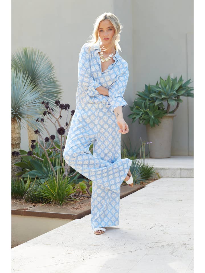 Chinti & Parker - Wholesale Pants - Women's - Sky-Blue Laura Whitmore Paradise Trousers