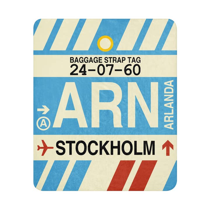 Couverture Sherpa ARN Stockholm Suède pour la vente par YHM Designs