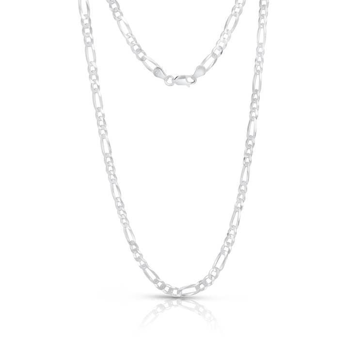 Authentic Solid Sterling Silver 3MM Figaro Link Chain for wholesale by NYC Sterling