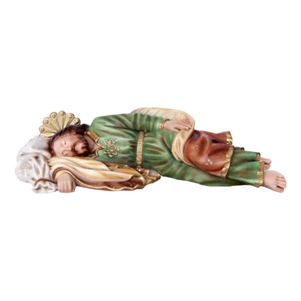 Sleeping Saint Joseph statue 30 cm resin made in Italy for wholesale by ArteSacraCaravaggio