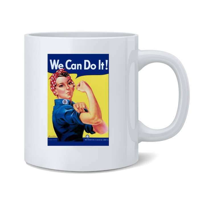 Gotham Gifts - Wholesale Coffee Mug - Rosie the Riveter We Can Do It Ceramic Coffee Mug Cup