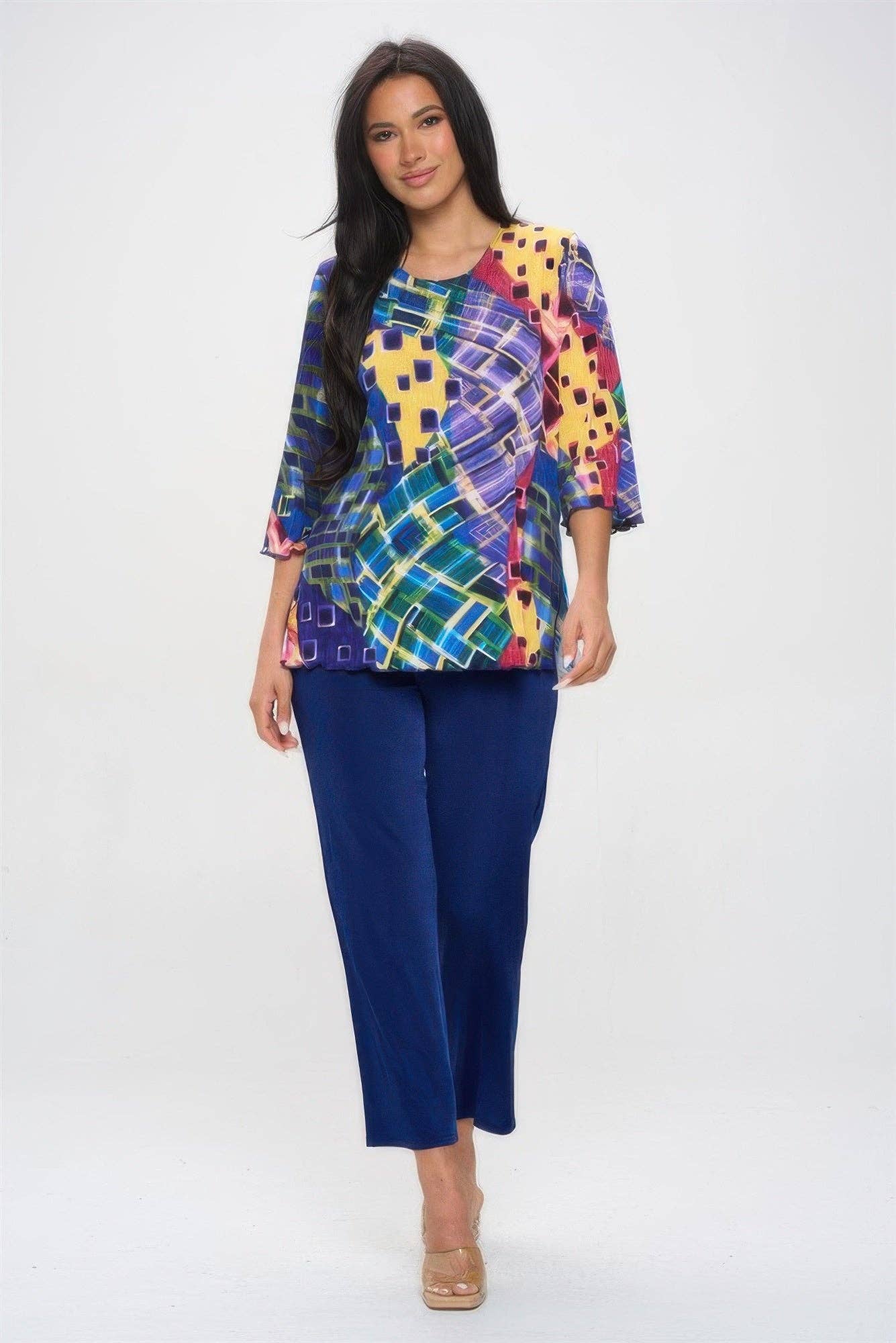 CC Wholesale Clothing - Wholesale Blouse - Women's - Print Quarter Sleeve Top3