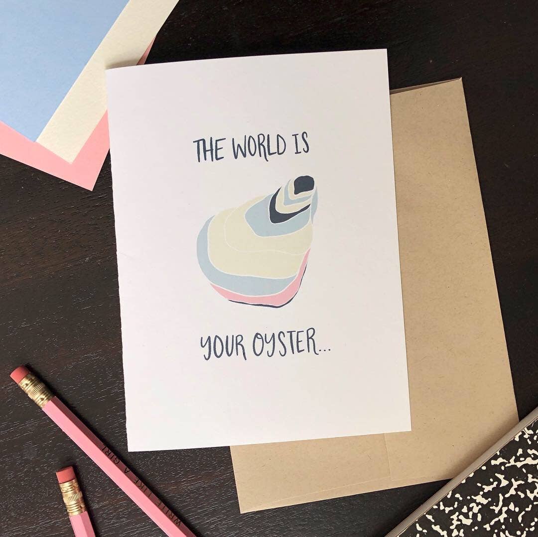 FunAndAwkward by Studio Eighty Seven - Wholesale Everyday Greeting Card - The World Is Your Oyster3
