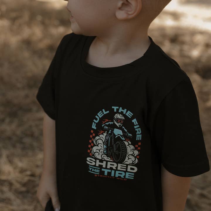 Strictly Wild - Wholesale Screen Printed T-Shirt - Kids - Fuel The Fire Shred The Tire T-Shirt4