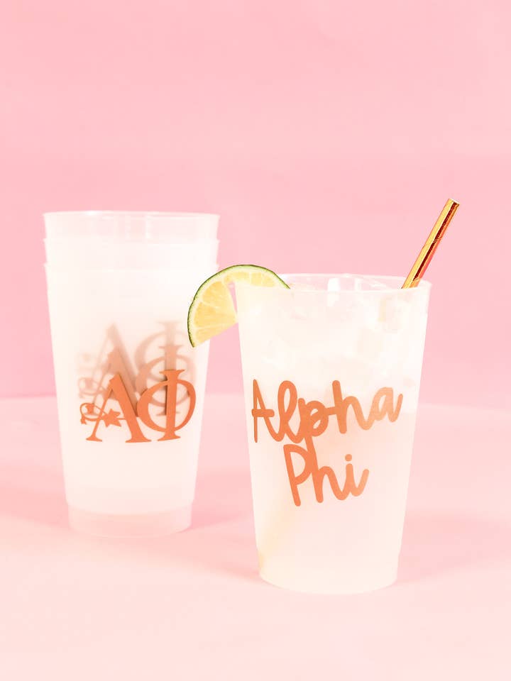 Alpha Phi Stay Golden Sorority Stadium Cup for wholesale by Duo Threads