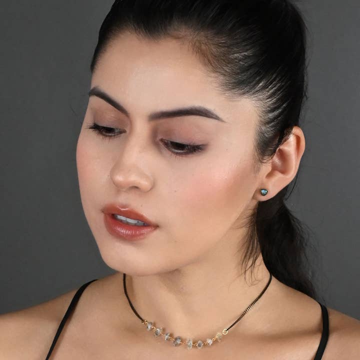 KBD Studio - Wholesale Stud/Post Earrings - Minimalist Semi Precious Triangle Gemstone Studs (5mm)1