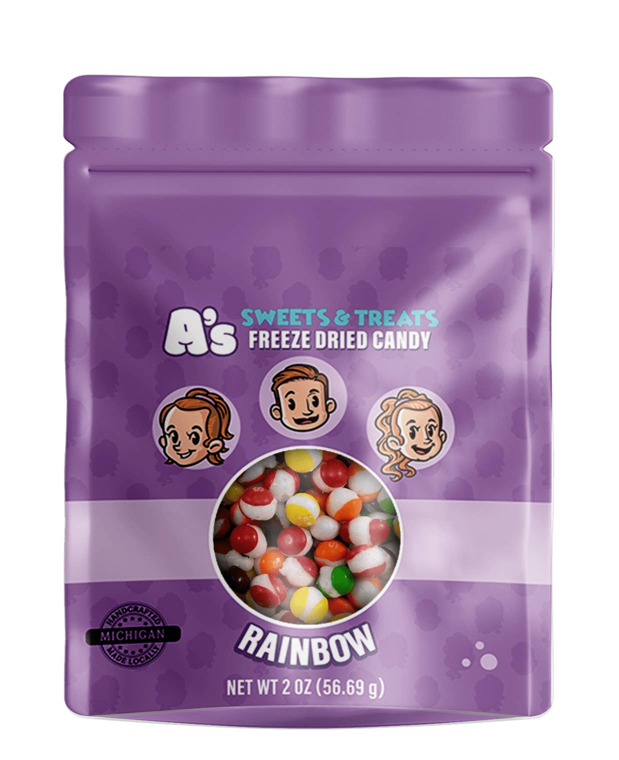 A’s Sweets & Treats Freeze Dried Candy - Wholesale Hard Candy - Rainbow Bites 2oz Snack & Go