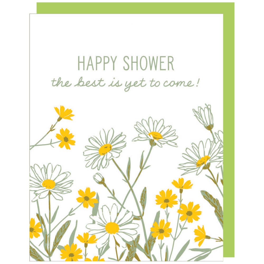 Smudge Ink - Wholesale Baby Card - Wild Daisies Shower Card2
