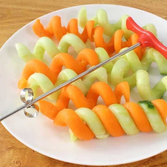 VIGOR - Wholesale Kitchen Tool/Gadget - Vegetable Spiral Knife Carving Stainless Steel(10 Pack)5