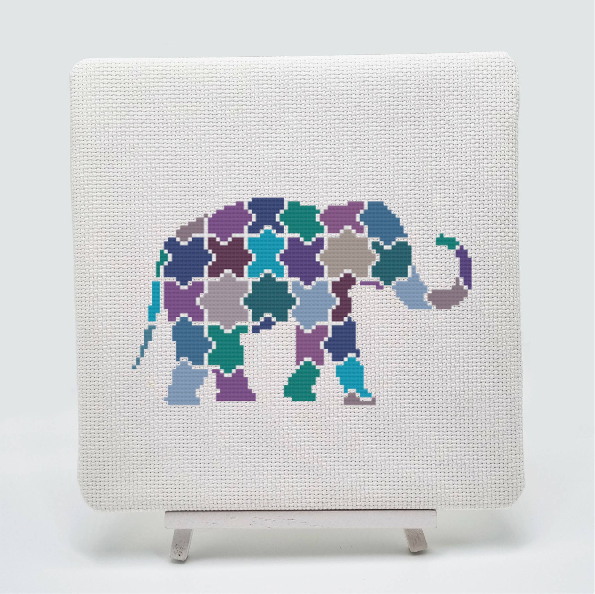 Meloca Designs - Vente Accessoire de broderie/point de croix - Kit de point de croix compté Jigsaw Elephant