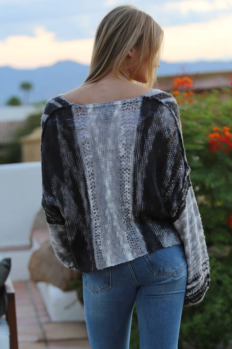 ANGIE - Wholesale Knit Sweater - Women's - XHE55-ASIS BEACHY LIGHT WEIGHT V NECK CROP PULLOVER SWEATER30