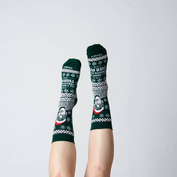 Vert Tout ce que je veux pour Noël c'est la chaussette Louis Theroux en vente sur Faire2