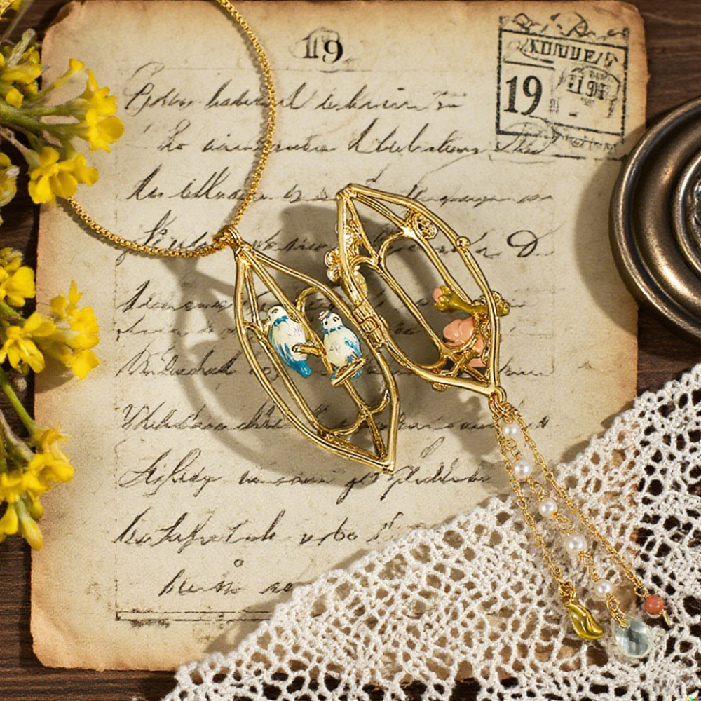 Verdivine – wholesale Pendant/charm necklace – Bird Cage Pendant Necklace0