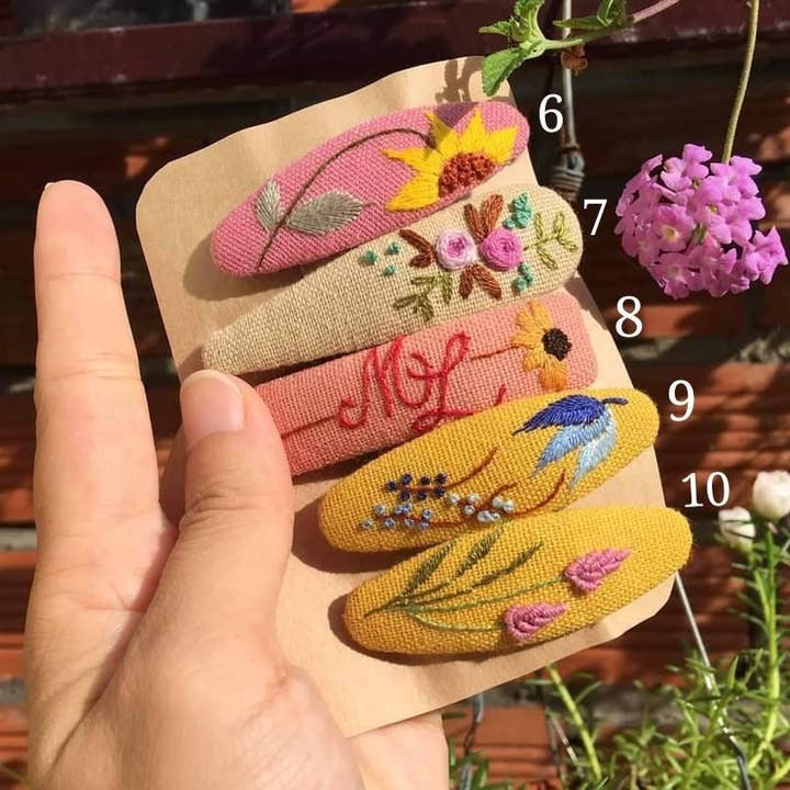 Floral Embroidered Hair Barrette, Collection Hailey ✅ for wholesale by Quince Fables