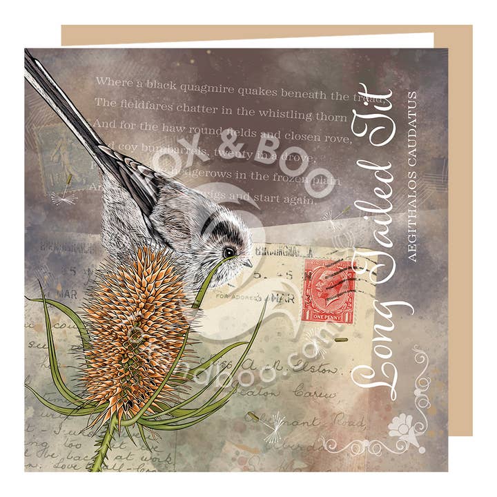 Victoria's Attic Collection - Long Tailed Tits Greeting Card for wholesale by Fox & Boo