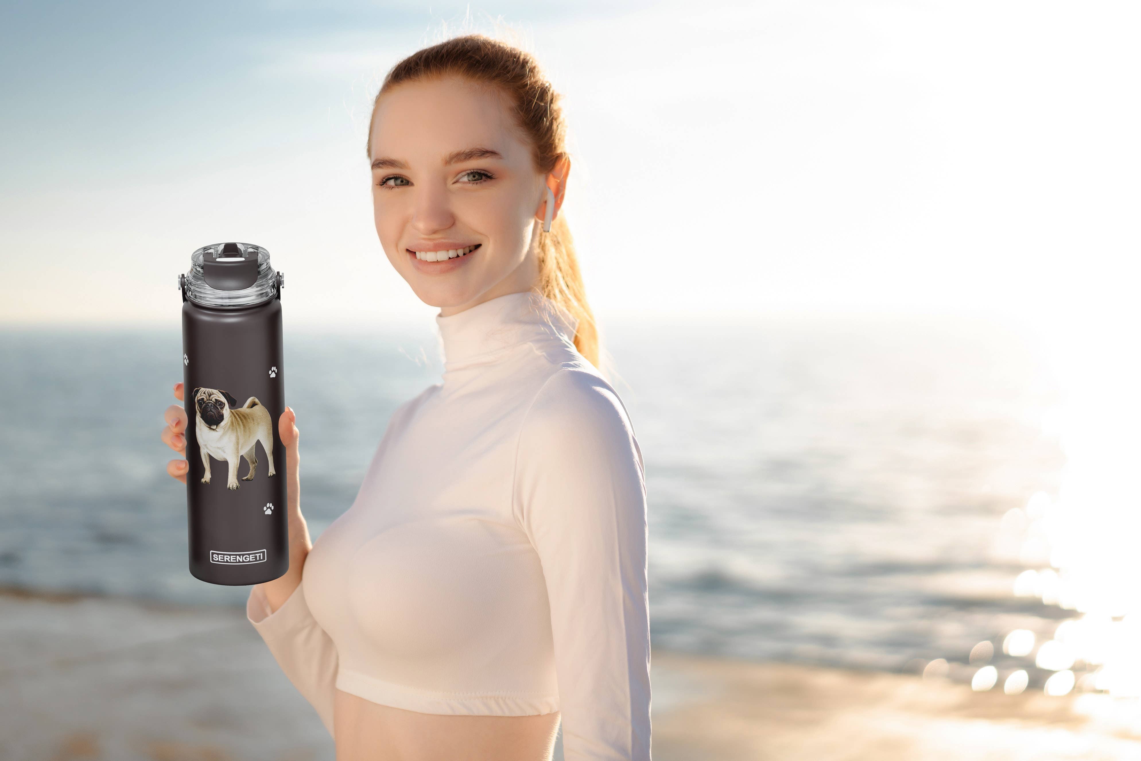 E&S Pets - Wholesale Water Bottle - Pug - Stainless Steel Water Bottle - 24oz - Leak Proof3