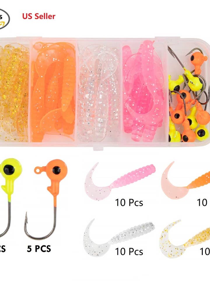 50-delt blødt fiskelokkesæt - realistisk grub-lokkemad for engroshandel hos VeriDepot