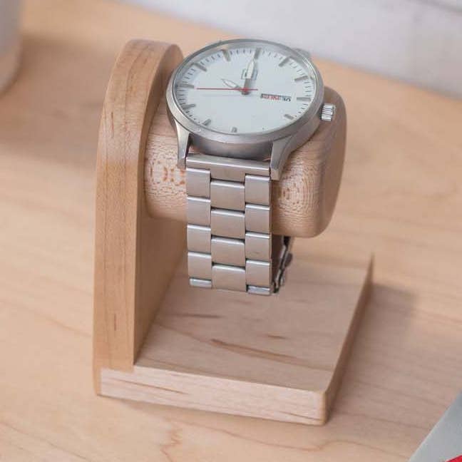Single Watch Stand in Maple for wholesale by Form & Grain LLC
