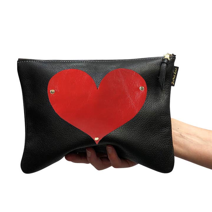Zina Kao Exclusives - Wholesale Pouch - Women's - The Soft Heart Applique: 3 sizes!