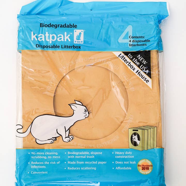 The Green Pet Shop - Wholesale Cat Litter Box - KatPak Biodegradable Litter Box - 4 Pack