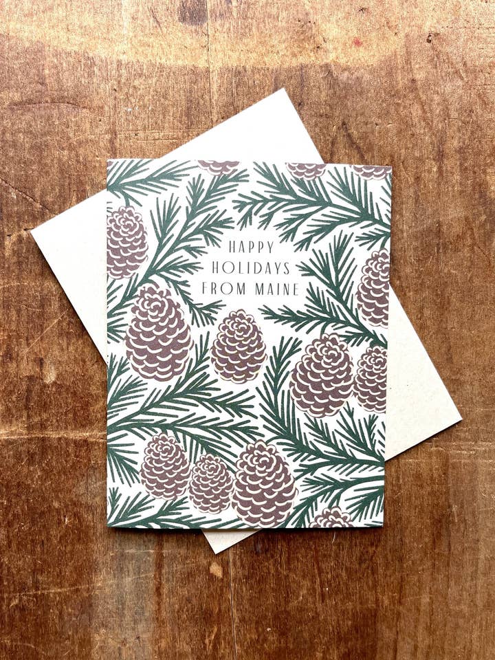 "Happy Holidays From Maine," Holiday Card for wholesale by Katharine Watson