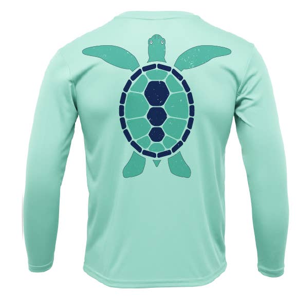 Key West, FL Turtle Boy's Long Sleeve UPF 50+ Dry-Fit Shirt for wholesale by Saltwater Born