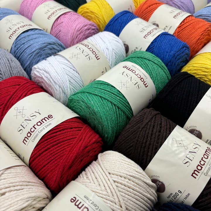 Sensy - Wholesale Yarn - Sensy Premium 2mm - 160 yards 100% Recycled Cotton Macrame Cord