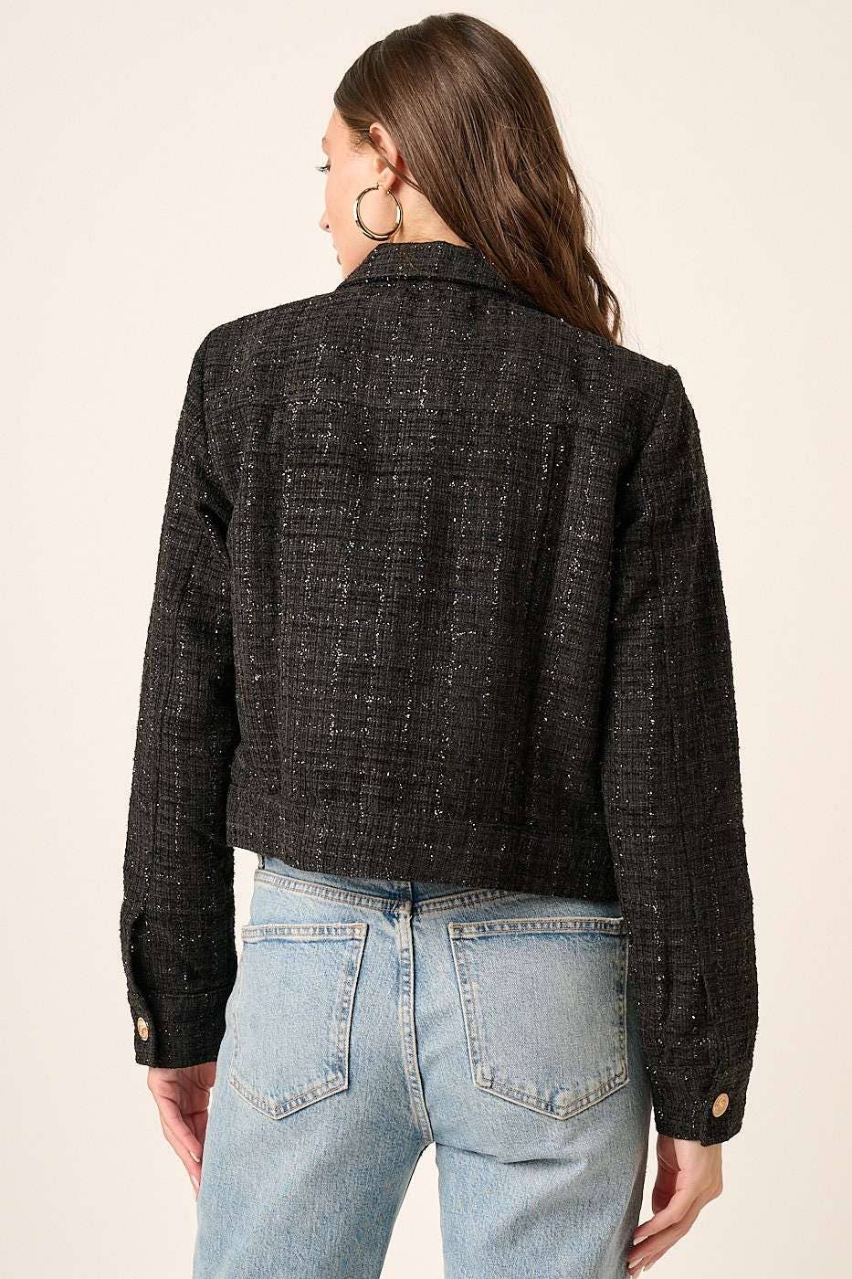 mittoshop - Wholesale Jacket - Women's - TWEED COLLARED CROP JACKET6
