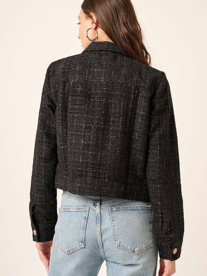 mittoshop - Wholesale Jacket - Women's - TWEED COLLARED CROP JACKET6