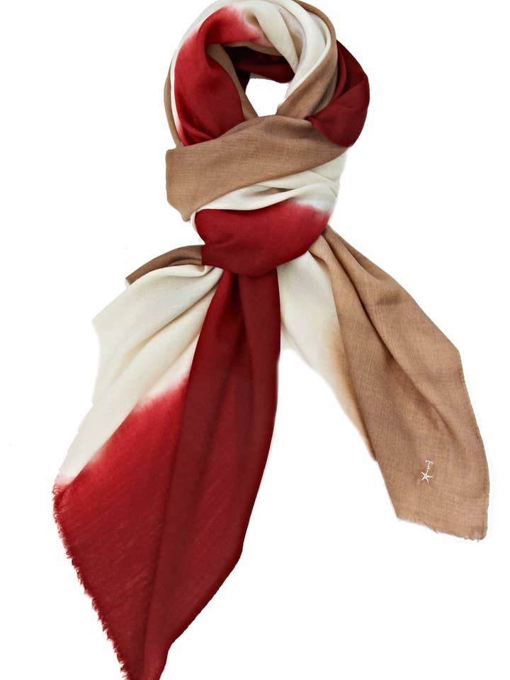 Rode, witte en bruine dipkleurstof voor wholesale door Tina Sparkle