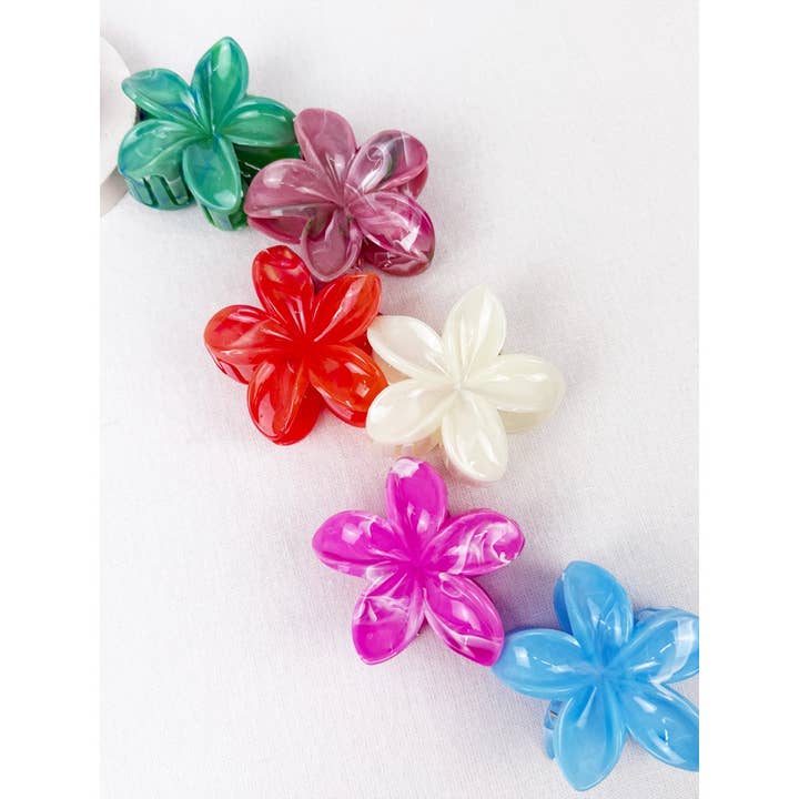 Glossy Hawaiian Plumeria Flower Hair Clip for wholesale by Love and Repeat
