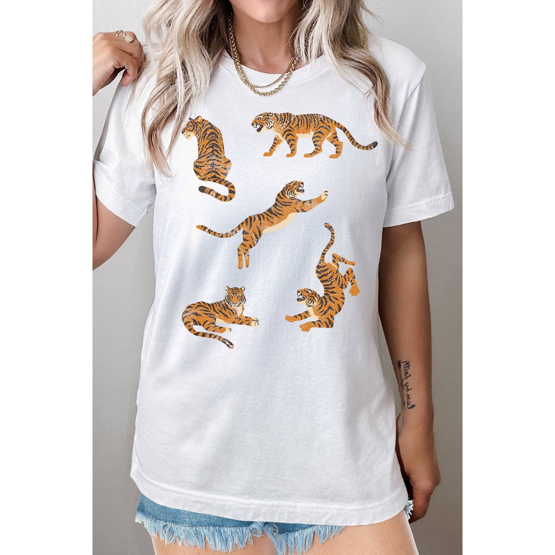 Amused by Blue - Wholesale Screen Printed T-Shirt - Women's - 5 TIGERS5