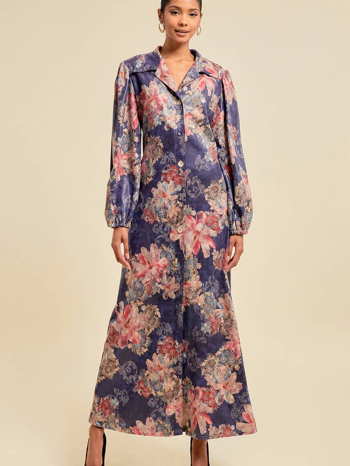 FAUX SUEDE MAXI JACKET WITH POCKETS for wholesale by QMP Moda