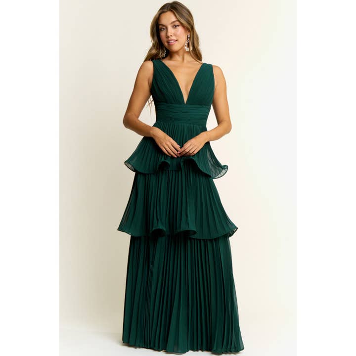 ROBE LONGUE À VOLANTS SANS MANCHES pour la vente par Maniju