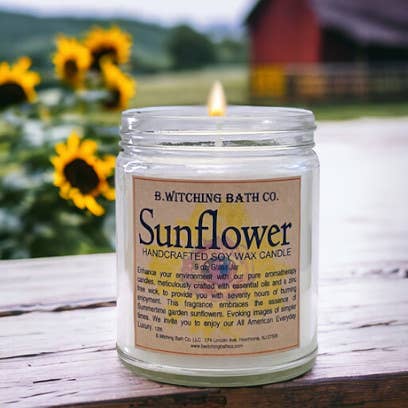 B. Witching Bath Co. - Wholesale Jar/Filled Candle - Sunflower Soy Wax Candles 9oz1