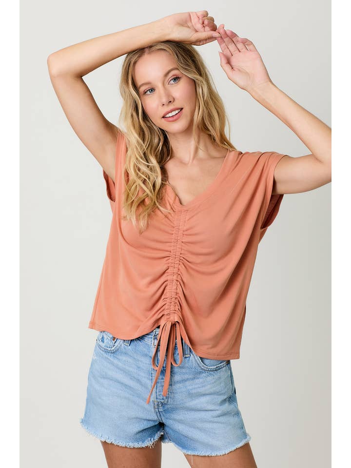 Mystree - Wholesale Knit Top - Women's - 20020 Front Ruche Modal Top 31