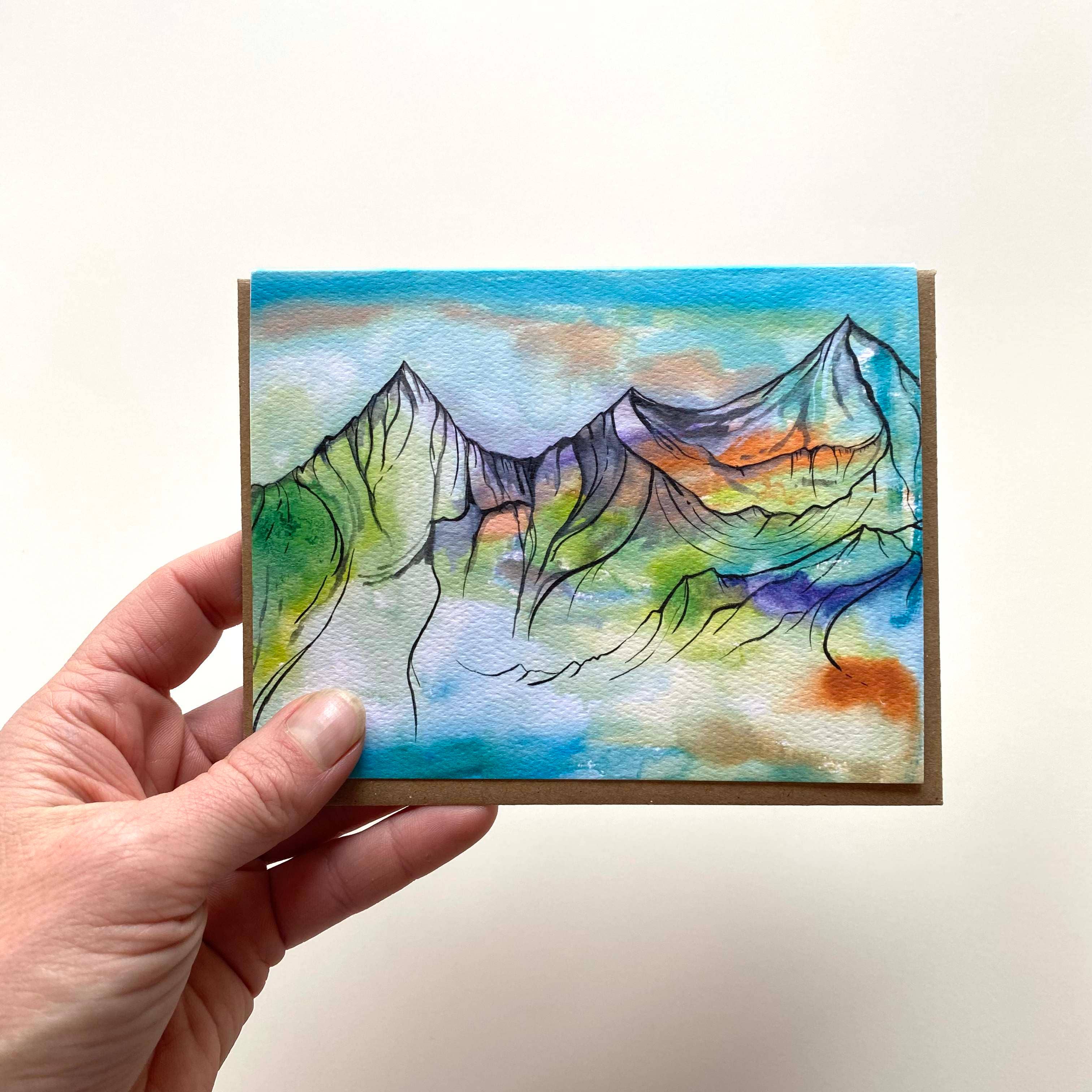 Sarah Uhl - Wholesale Stationery/Notecard Set - Mountain Art Notecards: Glass Mountain