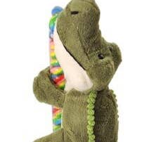 The Petting Zoo - Venta al por mayor Peluche - Niños y bebés - Piruleta de peluche tipo cocodrilo de 11 pulgadas (27 cm) con piruleta arcoíris de 14 pulgadas